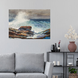 Plakat samoprzylepny Winslow Homer. Przypływ, Scarboro, Maine. Reprodukcja