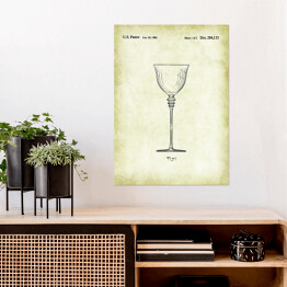 Plakat samoprzylepny Plakat patentowy kieliszek do wina retro vintage