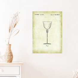 Plakat Plakat patentowy kieliszek do wina retro vintage