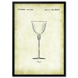 Plakat w ramie Plakat patentowy kieliszek do wina retro vintage