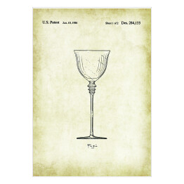 Plakat samoprzylepny Plakat patentowy kieliszek do wina retro vintage