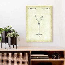 Obraz klasyczny Plakat patentowy kieliszek do wina retro vintage