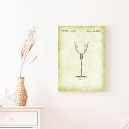 Obraz klasyczny Plakat patentowy kieliszek do wina retro vintage