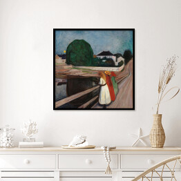Plakat w ramie Edvard Munch "Girls on the Pier"