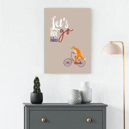 Obraz na płótnie Rower - napis let's go ride bikes