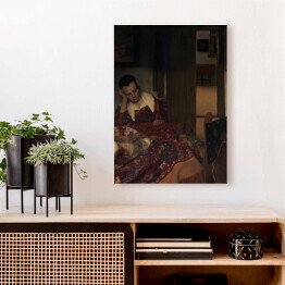 Obraz na płótnie Jan Vermeer Śpiąca pokojówka Reprodukcja