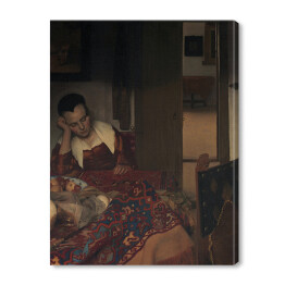 Obraz na płótnie Jan Vermeer Śpiąca pokojówka Reprodukcja