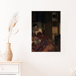 Plakat samoprzylepny Jan Vermeer Śpiąca pokojówka Reprodukcja