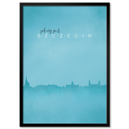 Plakat w ramie Szczecin, panorama miasta