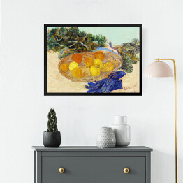 Obraz w ramie Vincent van Gogh Martwa natura pomarańcze i cytryny z niebieskimi rękawiczkami. Reprodukcja