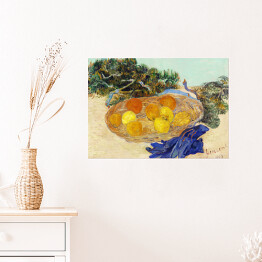 Plakat Vincent van Gogh Martwa natura pomarańcze i cytryny z niebieskimi rękawiczkami. Reprodukcja