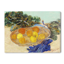 Obraz na płótnie Vincent van Gogh Martwa natura pomarańcze i cytryny z niebieskimi rękawiczkami. Reprodukcja