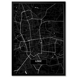 Obraz klasyczny Mapa Łodzi czarno biała 