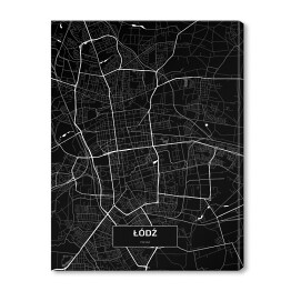 Obraz na płótnie Mapa Łodzi czarno biała 