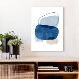 Obraz na płótnie Nieregularne niebieskie i beżowe abstrakcyjne kształty