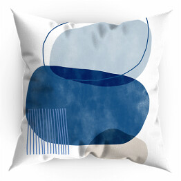 Poduszka Nieregularne niebieskie i beżowe abstrakcyjne kształty