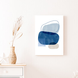 Obraz na płótnie Nieregularne niebieskie i beżowe abstrakcyjne kształty