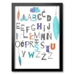 Obraz w ramie Motywy idiańskie - alfabet
