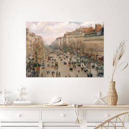 Plakat samoprzylepny Camille Pissarro "Boulevard Montmartre w zimowy poranek" - reprodukcja
