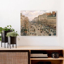 Obraz na płótnie Camille Pissarro "Boulevard Montmartre w zimowy poranek" - reprodukcja