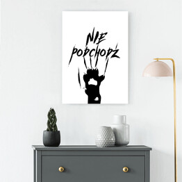 Obraz na płótnie Ilustracja - kocia łapka z napisem "nie podchodź"