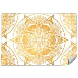 Tapeta samoprzylepna w rolce Biało złota mandala w stylu glamour