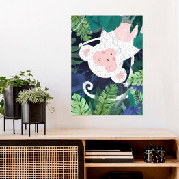 Plakat Dżungla - biała małpka