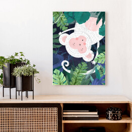 Obraz na płótnie Dżungla - biała małpka