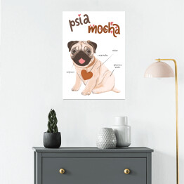 Plakat Kawa z psem - psia mocha