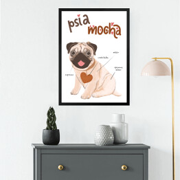 Obraz w ramie Kawa z psem - psia mocha