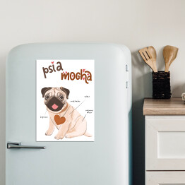 Magnes dekoracyjny Kawa z psem - psia mocha