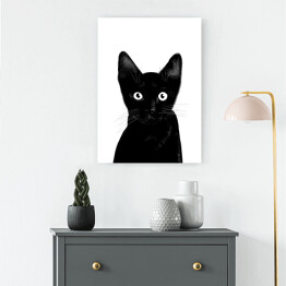 Obraz na płótnie Czarny kociak o uważnym spojrzeniu