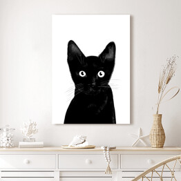 Obraz na płótnie Czarny kociak o uważnym spojrzeniu