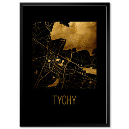 Obraz klasyczny Czarno złota mapa - Tychy