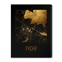 Obraz na płótnie Czarno złota mapa - Tychy