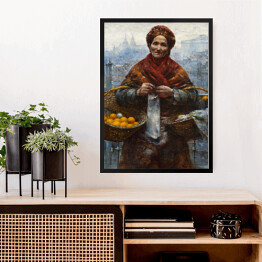 Obraz w ramie Aleksander Gierymski "Żydowska kobieta sprzedająca pomarańcze" - reprodukcja