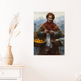 Plakat samoprzylepny Aleksander Gierymski "Żydowska kobieta sprzedająca pomarańcze" - reprodukcja