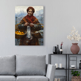 Obraz klasyczny Aleksander Gierymski "Żydowska kobieta sprzedająca pomarańcze" - reprodukcja