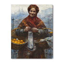 Obraz na płótnie Aleksander Gierymski "Żydowska kobieta sprzedająca pomarańcze" - reprodukcja