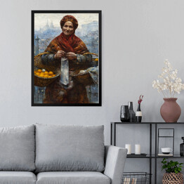 Obraz w ramie Aleksander Gierymski "Żydowska kobieta sprzedająca pomarańcze" - reprodukcja