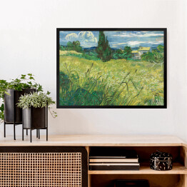 Obraz w ramie Vincent van Gogh Zielone pole pszenicy z cyprysem. Reprodukcja