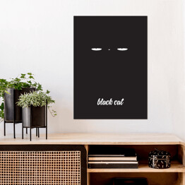 Plakat samoprzylepny Ilustracja - black cat