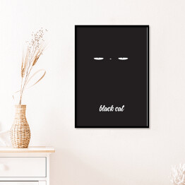 Plakat w ramie Ilustracja - black cat