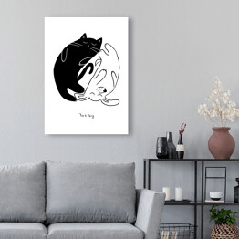 Obraz na płótnie Yin yang - kot i pies
