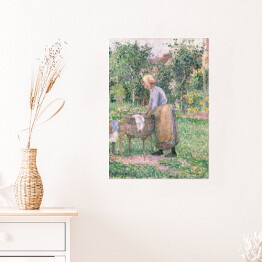Plakat samoprzylepny Camille Pissarro Praczka w Éragny. Reprodukcja