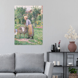 Plakat samoprzylepny Camille Pissarro Praczka w Éragny. Reprodukcja