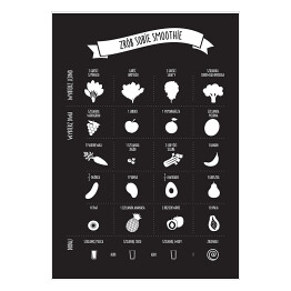 Plakat samoprzylepny "Zrób sobie smoothie" - czarno biała ilustracja