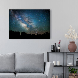 Obraz na płótnie Nocny krajobraz z galaktyką