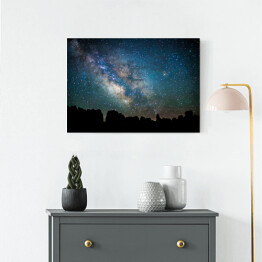 Obraz klasyczny Nocny krajobraz z galaktyką