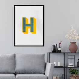 Plakat w ramie Typografia 3D - litera H